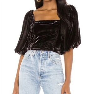 Free People - Marie Velvet Open Back Top Size Large